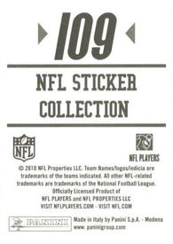 2010 Panini NFL Sticker Collection #109 Andre Caldwell Back