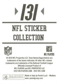 2010 Panini NFL Sticker Collection #131 David Bowens Back