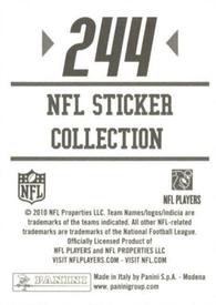 2010 Panini NFL Sticker Collection #244 Demorrio Williams Back