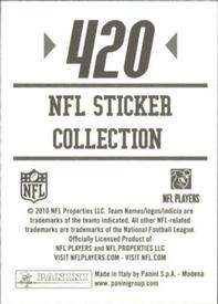 2010 Panini NFL Sticker Collection #420 Mike Peterson Back