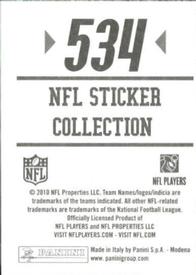 2010 Panini NFL Sticker Collection #534 Danny Amendola Back