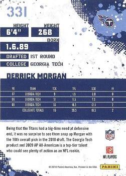 2010 Score - Glossy #331 Derrick Morgan Back