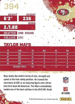 2010 Score - Glossy #394 Taylor Mays Back