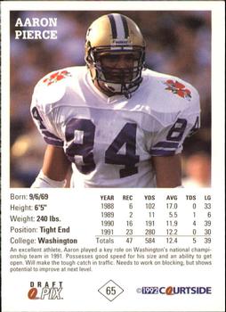 1992 Courtside Draft Pix - Bronze #65 Aaron Pierce Back