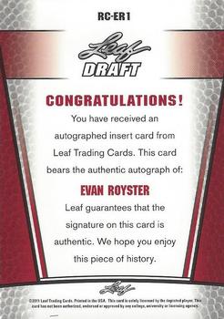 2011 Leaf Metal Draft #RC-ER1 Evan Royster Back