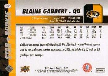 2011 Upper Deck #180 Blaine Gabbert Back