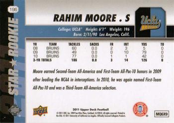 2011 Upper Deck #196 Rahim Moore Back