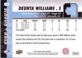 2011 Upper Deck #79 Deunta Williams Back