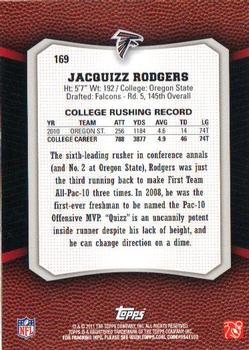 2011 Topps Rising Rookies #169 Jacquizz Rodgers Back