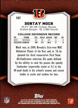 2011 Topps Rising Rookies #147 Dontay Moch Back