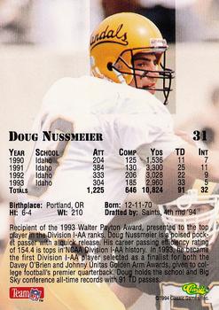 1994 Classic NFL Draft - Gold #31 Doug Nussmeier Back