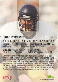 1994 Classic NFL Draft - Gold #38 Todd Steussie Back