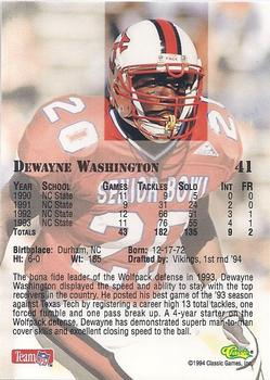 1994 Classic NFL Draft - Gold #41 Dewayne Washington Back