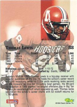 1994 Classic NFL Draft - Gold #88 Thomas Lewis Back