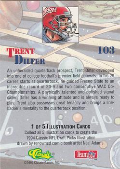 1994 Classic NFL Draft - Gold #103 Trent Dilfer Back