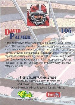 1994 Classic NFL Draft - Gold #105 David Palmer Back