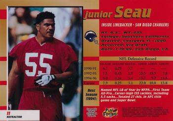 1997-98 Bowman's Best Super Bowl Jumbos - Refractors #11 Junior Seau Back
