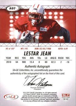 2011 SAGE HIT - Autographs #A97 Lestar Jean Back