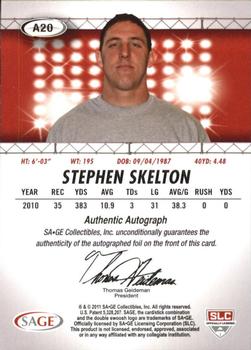 2011 SAGE HIT - Autographs Gold #20 Stephen Skelton Back