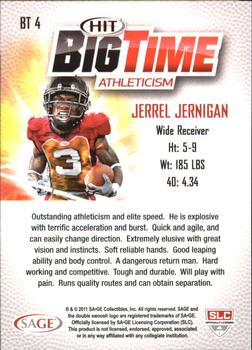 2011 SAGE HIT - Big Time #BT4 Jerrel Jernigan Back