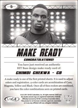 2011 SAGE HIT - Make Ready Cyan #5 Chimdi Chekwa Back