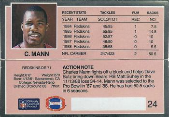 1989 Action Packed Test #24 Charles Mann Back