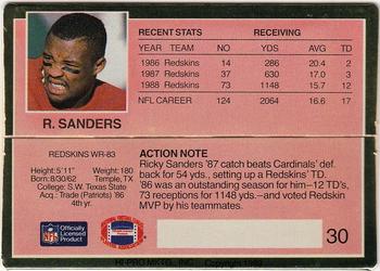 1989 Action Packed Test #30 Ricky Sanders Back