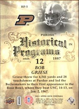 2011 Upper Deck - Historical Programs #HP-5 Bob Griese Back