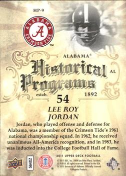 2011 Upper Deck - Historical Programs #HP-9 Lee Roy Jordan Back
