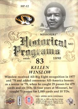 2011 Upper Deck - Historical Programs #HP-12 Kellen Winslow Sr. Back