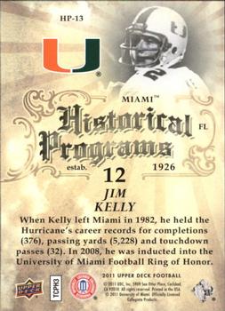 2011 Upper Deck - Historical Programs #HP-13 Jim Kelly Back