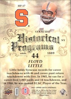 2011 Upper Deck - Historical Programs #HP-17 Floyd Little Back