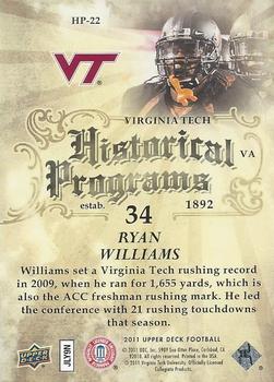 2011 Upper Deck - Historical Programs #HP-22 Ryan Williams Back