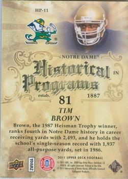 2011 Upper Deck - Historical Programs #HP-11 Tim Brown Back