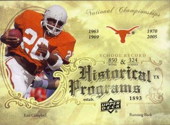 2011 Upper Deck - Historical Programs #HP-19 Earl Campbell Front