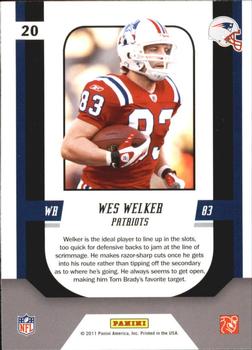 2011 Score - Complete Players End Zone #20 Wes Welker Back