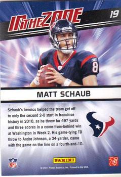 2011 Score - In the Zone #19 Matt Schaub Back