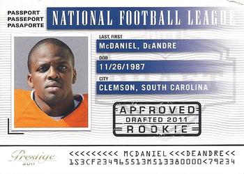 2011 Panini Prestige - NFL Passport #13 DeAndre McDaniel Front