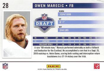 2011 Panini Prestige - NFL Passport #28 Owen Marecic Back