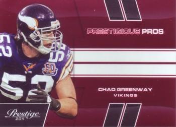 2011 Panini Prestige - Prestigious Pros Red #10 Chad Greenway Front