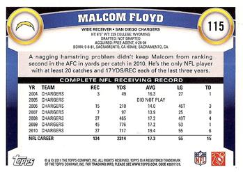 2011 Topps #115 Malcom Floyd Back