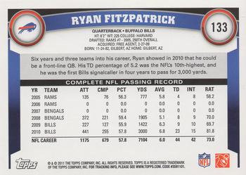 2011 Topps #133 Ryan Fitzpatrick Back