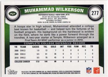 2011 Topps #277 Muhammad Wilkerson Back
