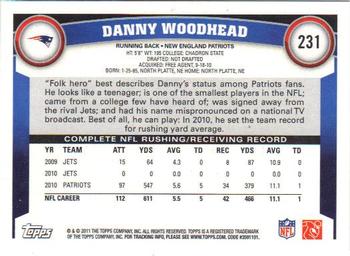 2011 Topps #231 Danny Woodhead Back