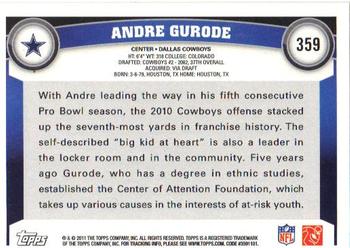 2011 Topps #359 Andre Gurode Back