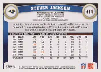2011 Topps #414 Steven Jackson Back