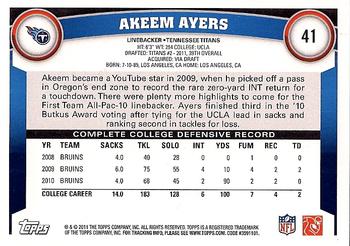 2011 Topps #41 Akeem Ayers Back
