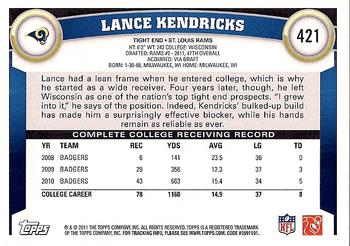 2011 Topps #421 Lance Kendricks Back