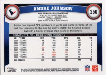 2011 Topps #250 Andre Johnson Back