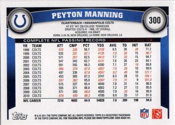 2011 Topps #300 Peyton Manning Back